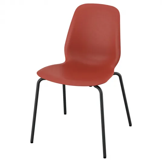 IKEA SKÅLSTA Scaun, plastic rosu/tubular metalic/negru-gri