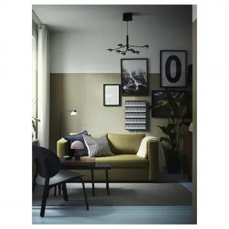 IKEA SKÖNABÄCK Canapea extensibila 2 locuri, Vissle galben-verde