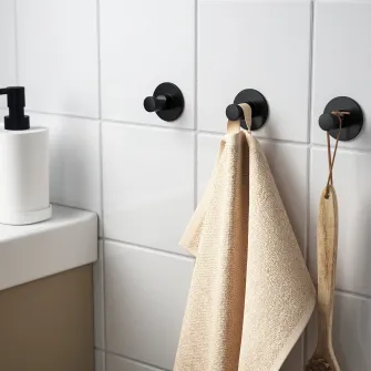 IKEA SKOGHALL Carlig autoadeziv, negru