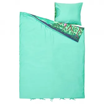 IKEA SKOGSDUVA Husa pilota+fata perna, multicolor/model padure, 150x200/50x60 cm