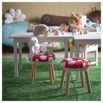 IKEA SKOGSDUVA Husa taburet, forma de broasca/rosu alb
