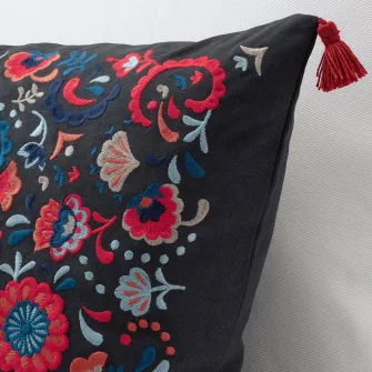 IKEA SKOGSKORN Perna, gri inchis/multicolor, 40x65 cm