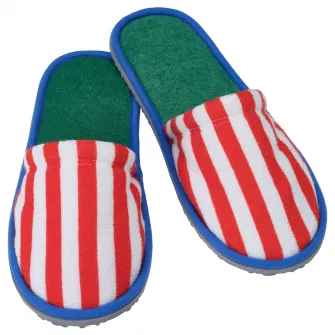 IKEA SKOGSSALLAT Papuci, rosu/alb/dungat, L/XL