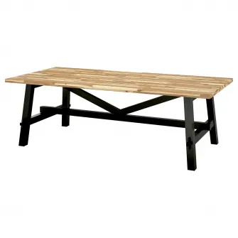 IKEA SKOGSTA Masa, acacia/negru, 235x100 cm