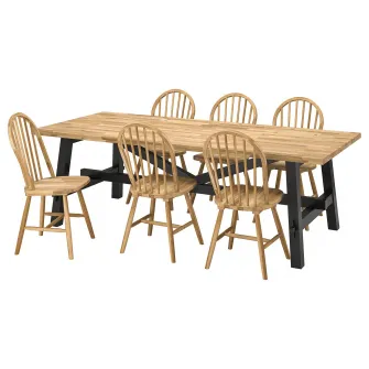 IKEA SKOGSTA / SKOGSTA Masa+6scaune, acacia/acacia, 235 cm