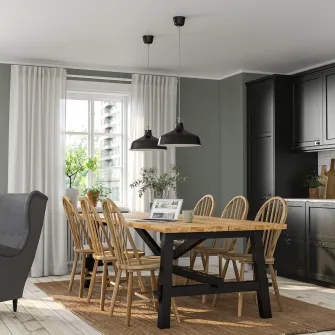 IKEA SKOGSTA / SKOGSTA Masa+6scaune, acacia/acacia, 235 cm