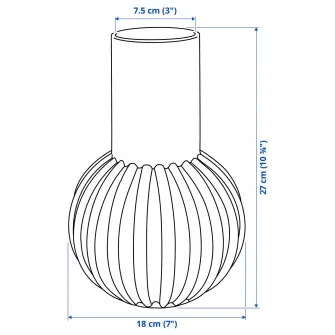 IKEA SKOGSTUNDRA Vaza, negru, 27 cm