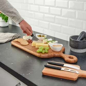 IKEA SKÄRLÅNGA Set cutite branzeturi, 3 piese, inox/negru