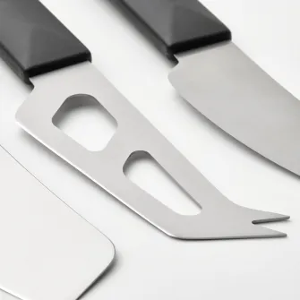 IKEA SKÄRLÅNGA Set cutite branzeturi, 3 piese, inox/negru