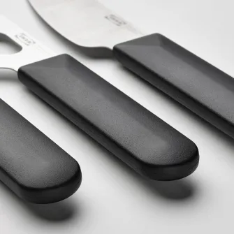 IKEA SKÄRLÅNGA Set cutite branzeturi, 3 piese, inox/negru