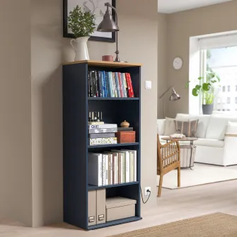 IKEA SKRUVBY Biblioteca, negru-albastru, 60x140 cm