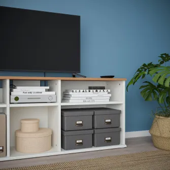IKEA SKRUVBY Comoda TV, alb, 156x38x60 cm