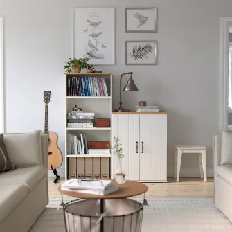 IKEA SKRUVBY Corp cu usi, alb, 70x90 cm