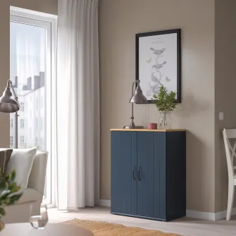 IKEA SKRUVBY Corp cu usi, negru-albastru, 70x90 cm