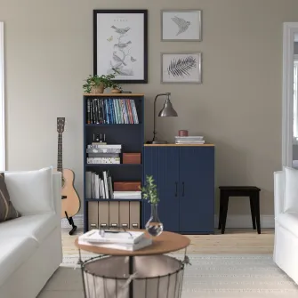 IKEA SKRUVBY Corp cu usi, negru-albastru, 70x90 cm