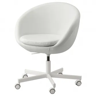 IKEA SKRUVSTA Scaun rotativ, Ysane alb
