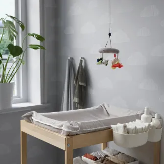 IKEA SKÖTSAM Husa saltea copii, gri, 83x55 cm