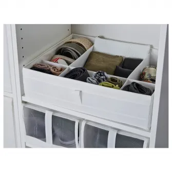 IKEA SKUBB Cutie compartimentata, alb, 44x34x11 cm