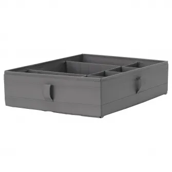 IKEA SKUBB Cutie compartimentata, gri inchis, 44x34x11 cm