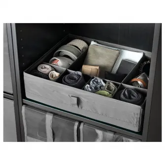 IKEA SKUBB Cutie compartimentata, gri inchis, 44x34x11 cm