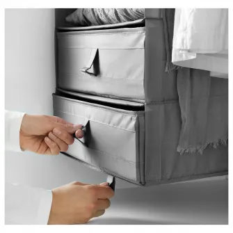IKEA SKUBB Cutie depozitare 6 compartimente, gri inchis, 35x45x125 cm