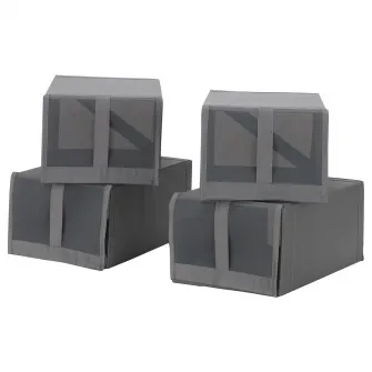 IKEA SKUBB Cutie pantofi, gri inchis, 22x34x16 cm