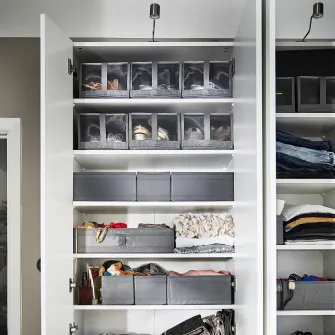 IKEA SKUBB Cutie pantofi, gri inchis, 22x34x16 cm