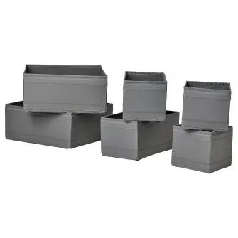IKEA SKUBB Cutie, set 6 buc., gri inchis