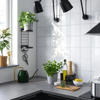 IKEA SKUGGRÖNA Suport plante pe perete, negru, 54 cm