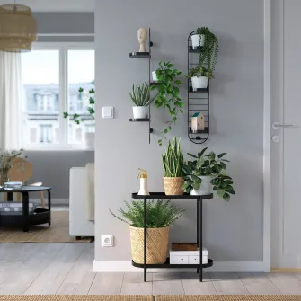 IKEA SKUGGRÖNA Suport plante pe perete, negru, 78 cm