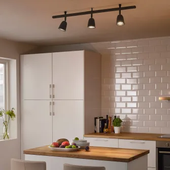 IKEA SKURUP Sina tavan 3 spoturi, negru