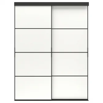 IKEA SKYTTA / MEHAMN Combinatie cu usa glisanta, negru/2 fete alb, 152x205 cm