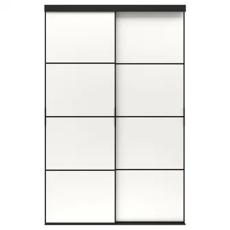 IKEA SKYTTA / MEHAMN Combinatie cu usa glisanta, negru/2 fete alb, 152x240 cm