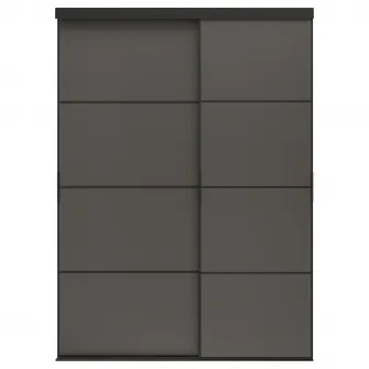 IKEA SKYTTA / MEHAMN Combinatie cu usa glisanta, negru/2 fete gri inchis, 177x240 cm