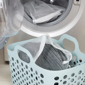 IKEA SLIBB Sac de spalat rufe, 2 bucati, alb/gri