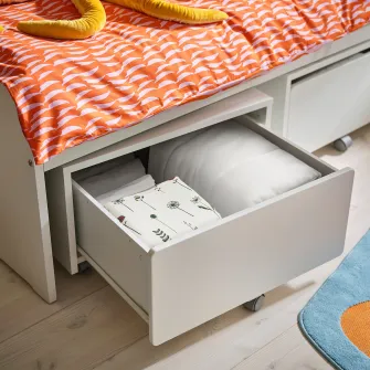 IKEA SLÄKT Cutie depozitare+rotile, alb, 62x62x35 cm