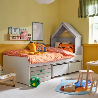 IKEA SLÄKT Accesoriu pentru pat, forma de casuta/gri