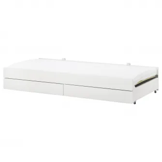 IKEA SLÄKT Cadru extensie pat cu depozitare, alb, 90x200 cm