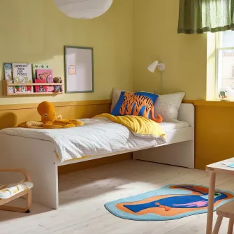 IKEA SLÄKT Cadru pat+somiera, alb, 90x200 cm