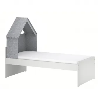 IKEA SLÄKT Cadru pat, accesorii pentru pat incluse/gri, 90x200 cm