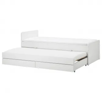 IKEA SLÄKT Cadru pat/extensie/depozitare, alb, 90x200 cm
