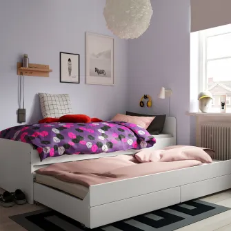 IKEA SLÄKT Cadru pat/extensie/depozitare, alb, 90x200 cm