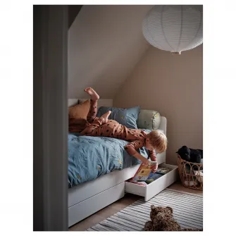 IKEA SLÄKT Cadru pat/extensie/depozitare, alb, 90x200 cm