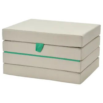 IKEA SLÄKT Pouf/saltea, pliabila, Vissle bej/verde