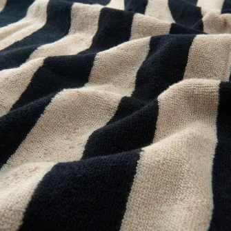 IKEA SLÅNHÖSTMAL Prosop baie, negru/bej deschis dungat, 100x150 cm