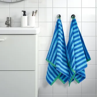 IKEA SLÅNHÖSTMAL Prosop maini, albastru stralucitor/bleu dungat, 50x100 cm