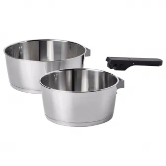 IKEA SLÄTROCKA Set vase cu maner detasabil, cratita inox