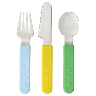 IKEA SMASKA Set tacamuri, 3piese, diverse culori