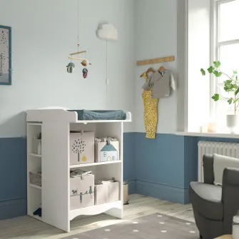 IKEA SMÅGÖRA Masa infasat/biblioteca+2 etajere, alb
