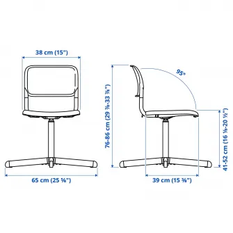 IKEA SMÄLLEN Scaun rotativ, negru